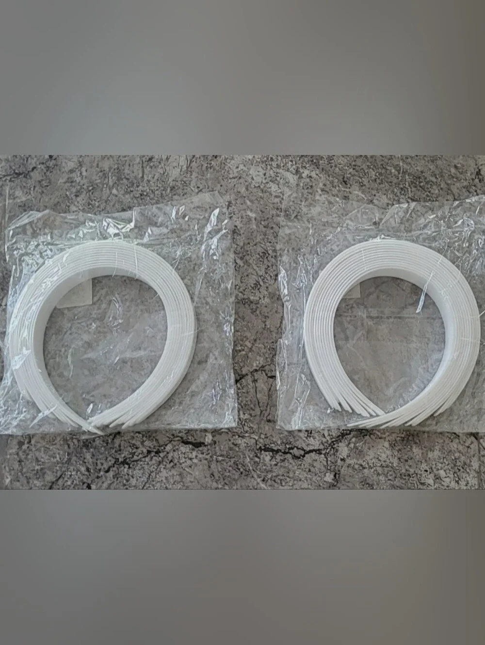 24pk White Plastic Headbands